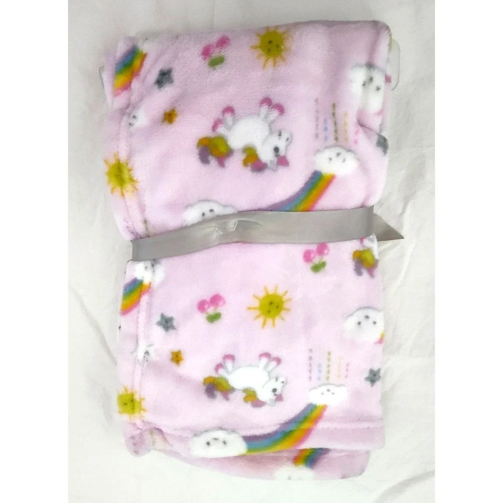 Blankets & Beyond Unicorn Rainbow Baby Blanket Lovey Security Set NWT Pink White